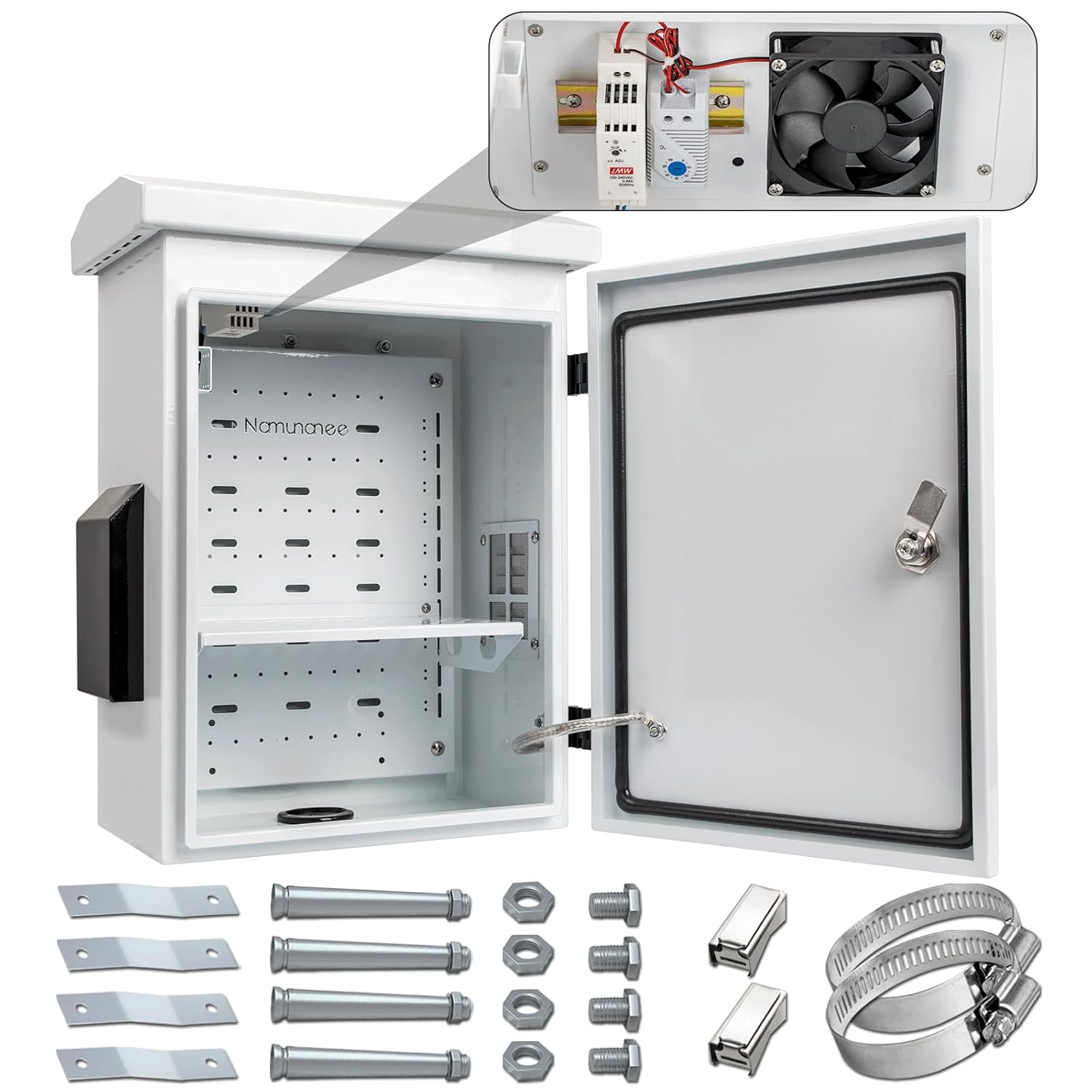 Outdoor Electrical Box with Thermostat and Fan for Protection