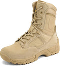 Men's Tactical Work Boots with Side Zip - Ankle Support & Grip