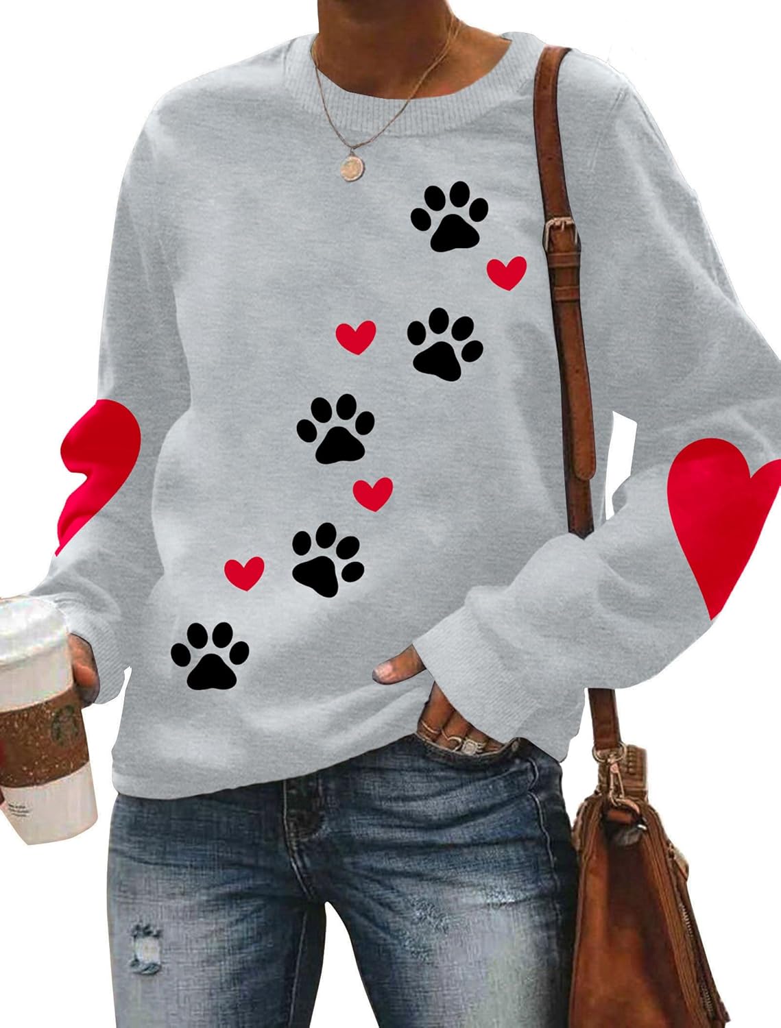 Ithalt Love Heart Sweatshirt - Cozy Valentine's Top