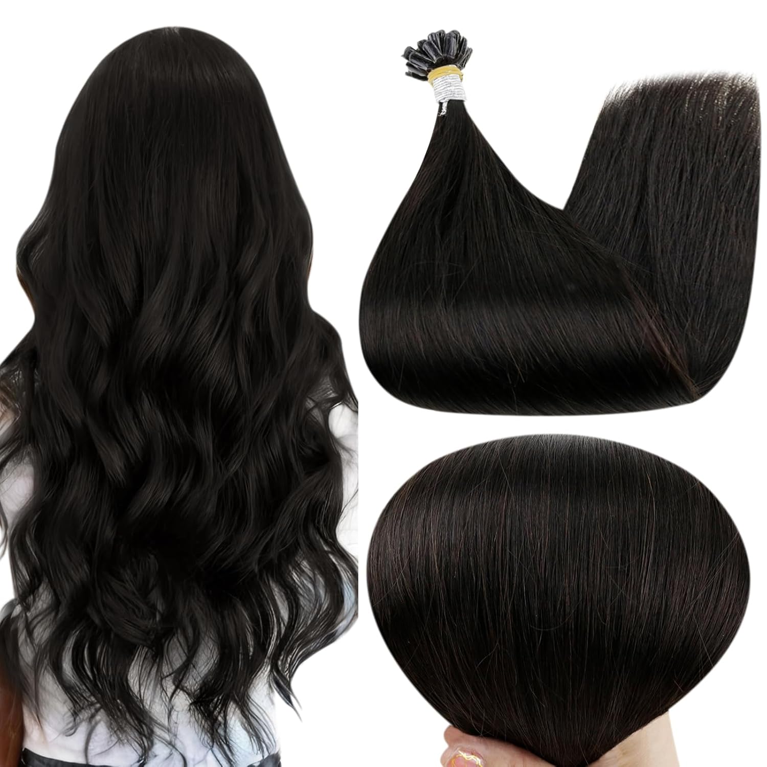 Full Shine U Tip Hair Extensions 20 Inch Real Human Hair