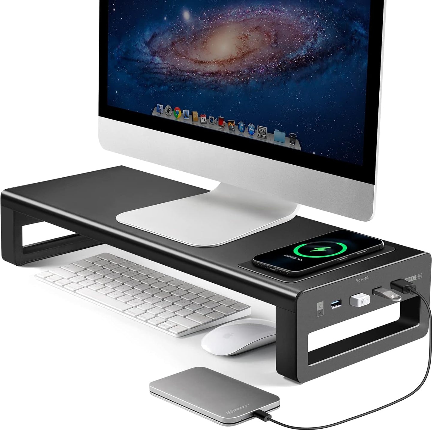 Vaydeer Wireless Charging Monitor Stand with USB 3.0 Ports