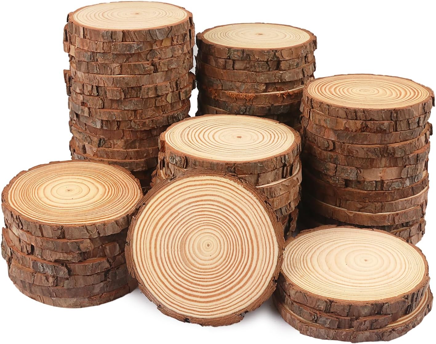 Natural Wood Slices for DIY Crafts and Rustic Decor Projects