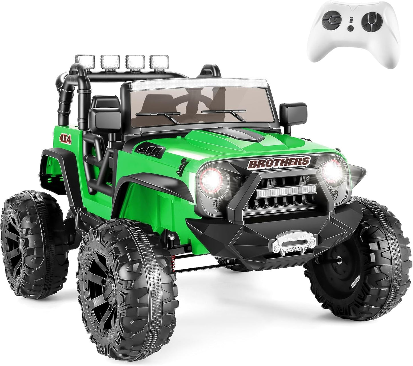 Hikole 2 Seater Electric Car with Remote Control for Kids - 3 Speeds, Music, Bluetooth