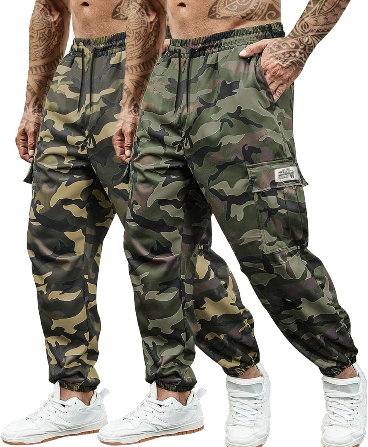 Men's Camo Jogger Pants Tactical Cargo Pants for Outdoor Use