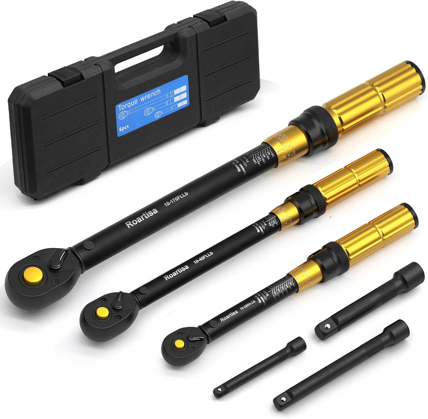Roartisa 3Pcs Torque Wrench Set for Precision Maintenance