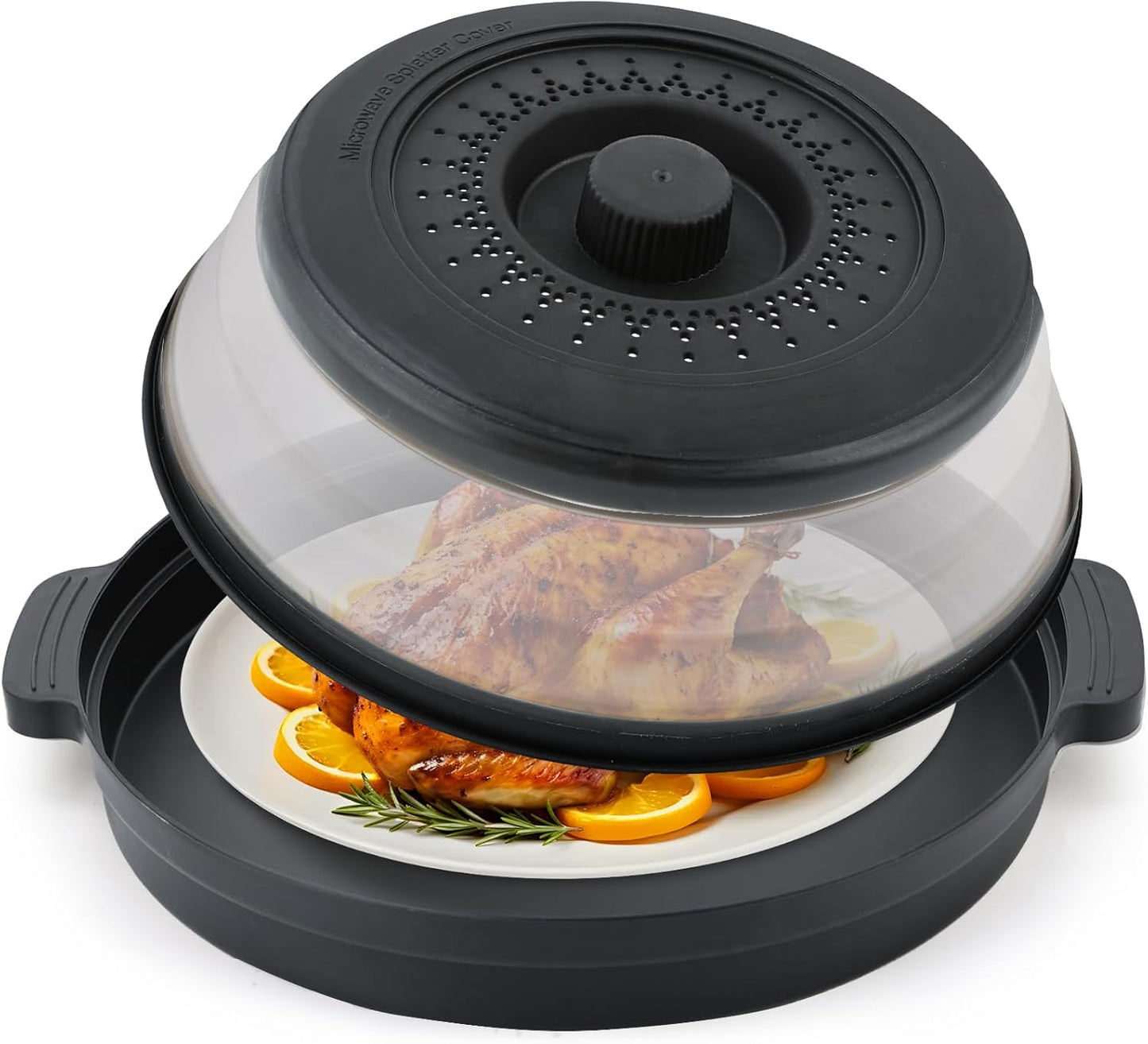 Saebume Microwave Splatter Cover & Base Mat - Mess-Free Cooking!