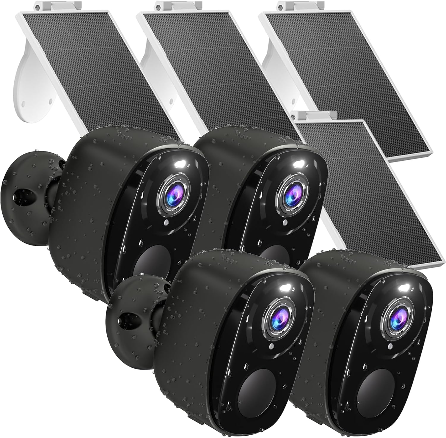 RICHCHO Solar Wireless Cameras: 2K, Color Night Vision, AI Detection