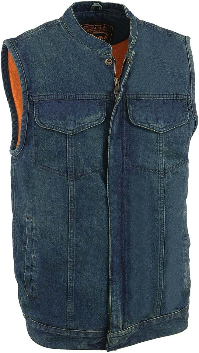 Milwaukee Leather MDM3000 Men's Brute Denim Club Style Vest