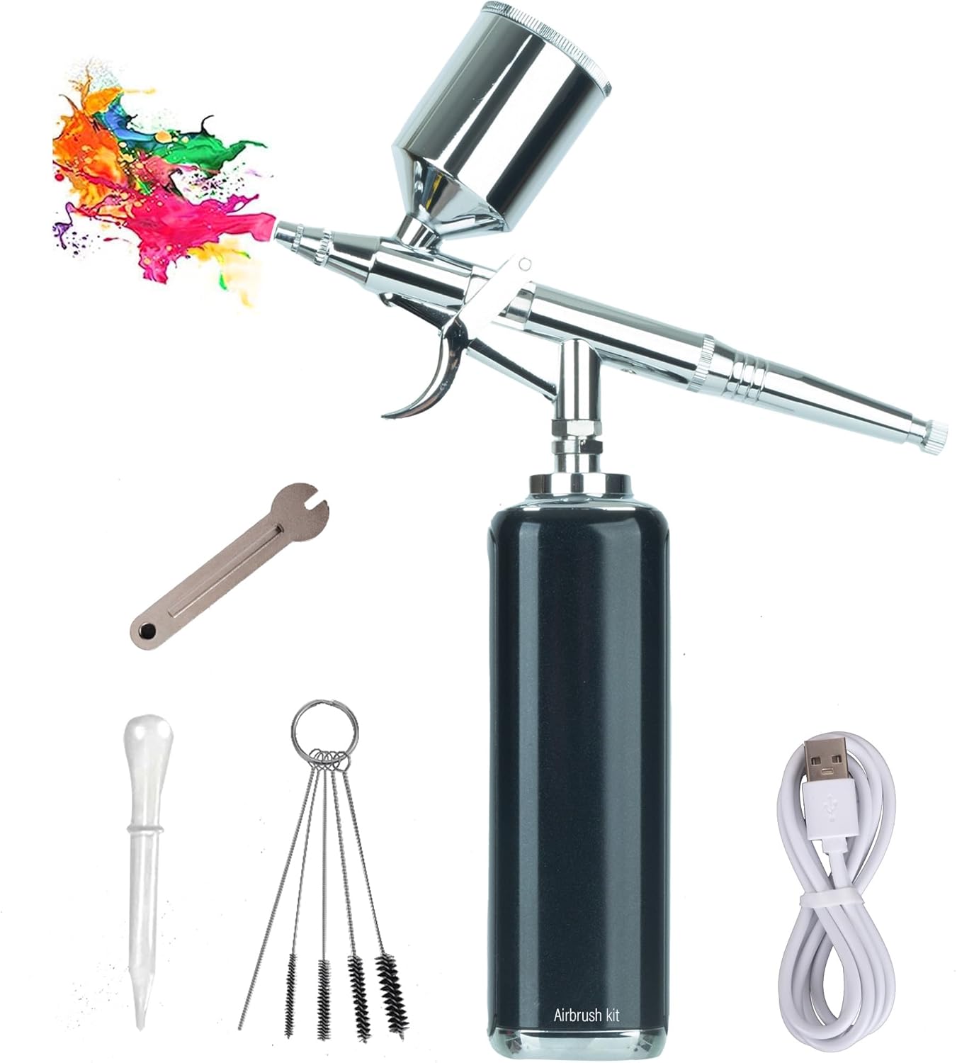 Upgraded Double Action Portable Cordless Airbrush Kit for Art
