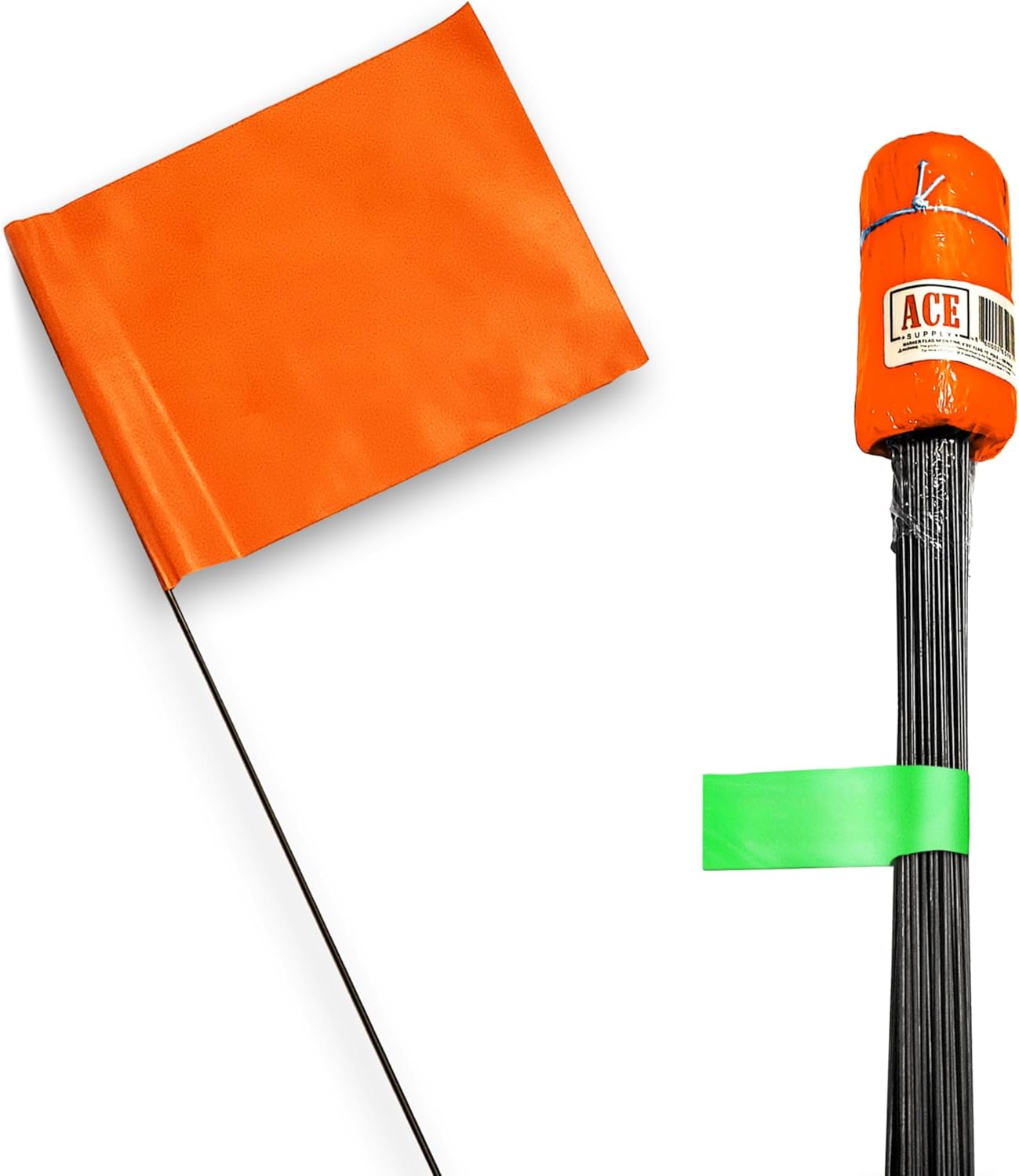 Orange Marking Flags 100 Pack for Lawn, Irrigation, and More