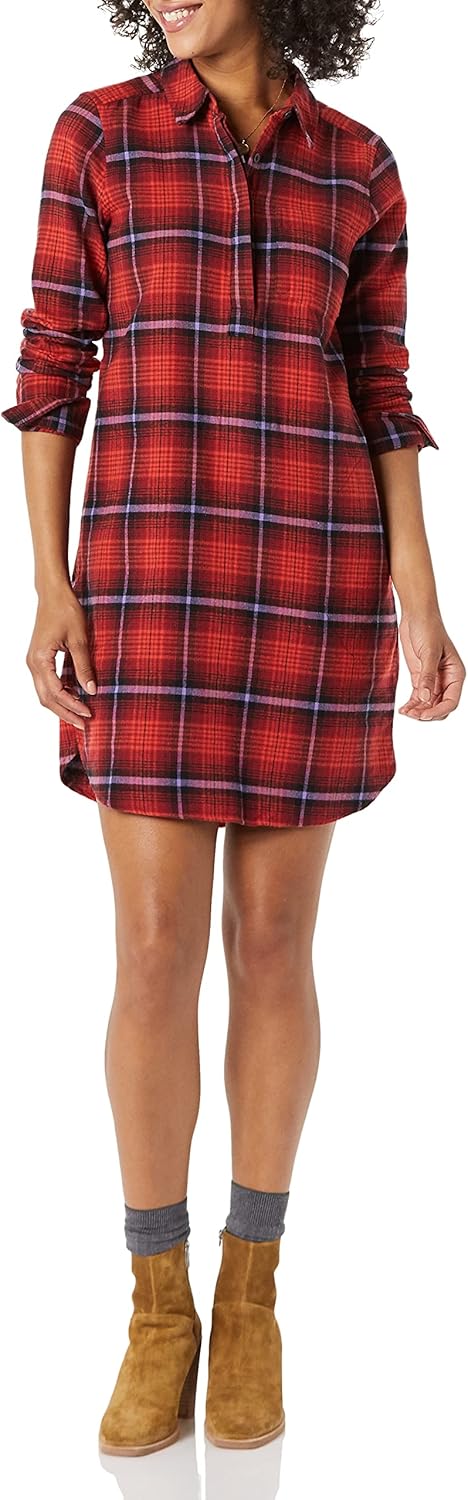Goodthreads Women's Brushed Flannel Long-Sleeve Shirt Dress Review