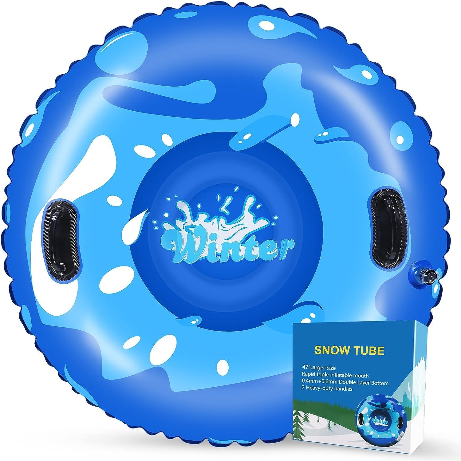 47 Inch Inflatable Snow Tube for Kids and Adults - Winter Fun