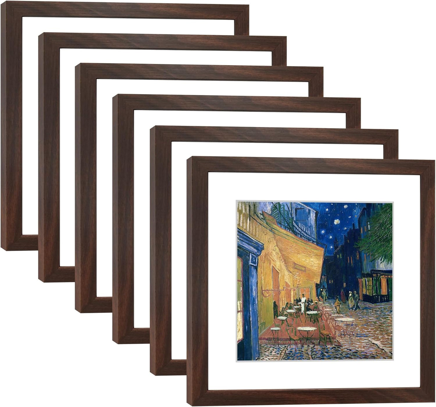 11x11 Picture Frame Set of 6 with Real Glass for Your Photos