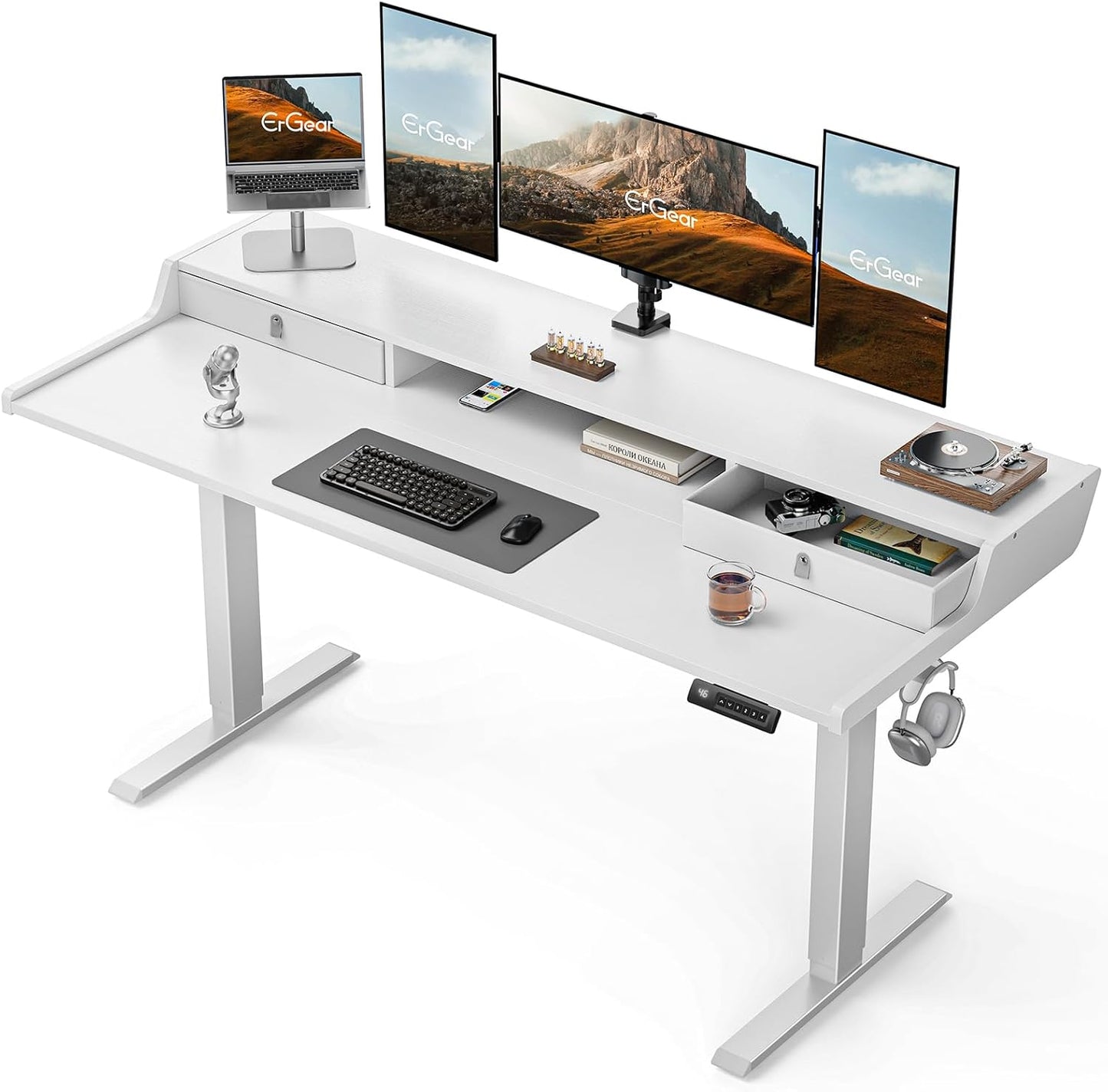 ErGear Electric Standing Desk with Drawers for Home Office
