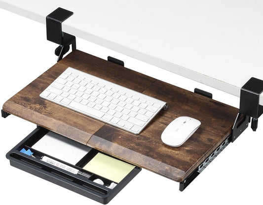 Compact Ergonomic ETHU Keyboard Tray - Space-Saving C Clamp Design