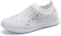 GOSPT Women's Mesh Walking Shoes Rhinestone Slip On - Dance Comfort