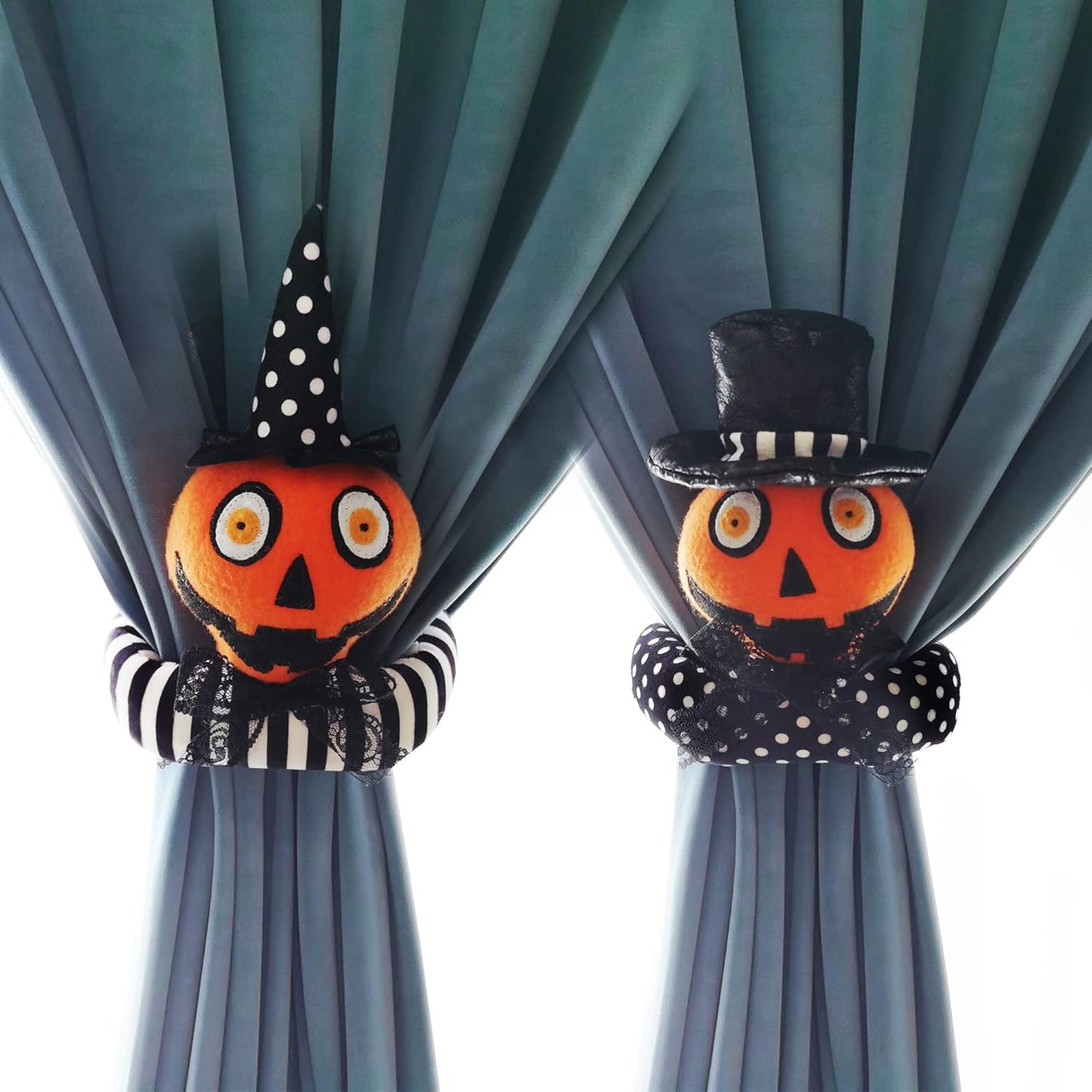 Halloween Pumpkin Curtain Tiebacks - Set of 2