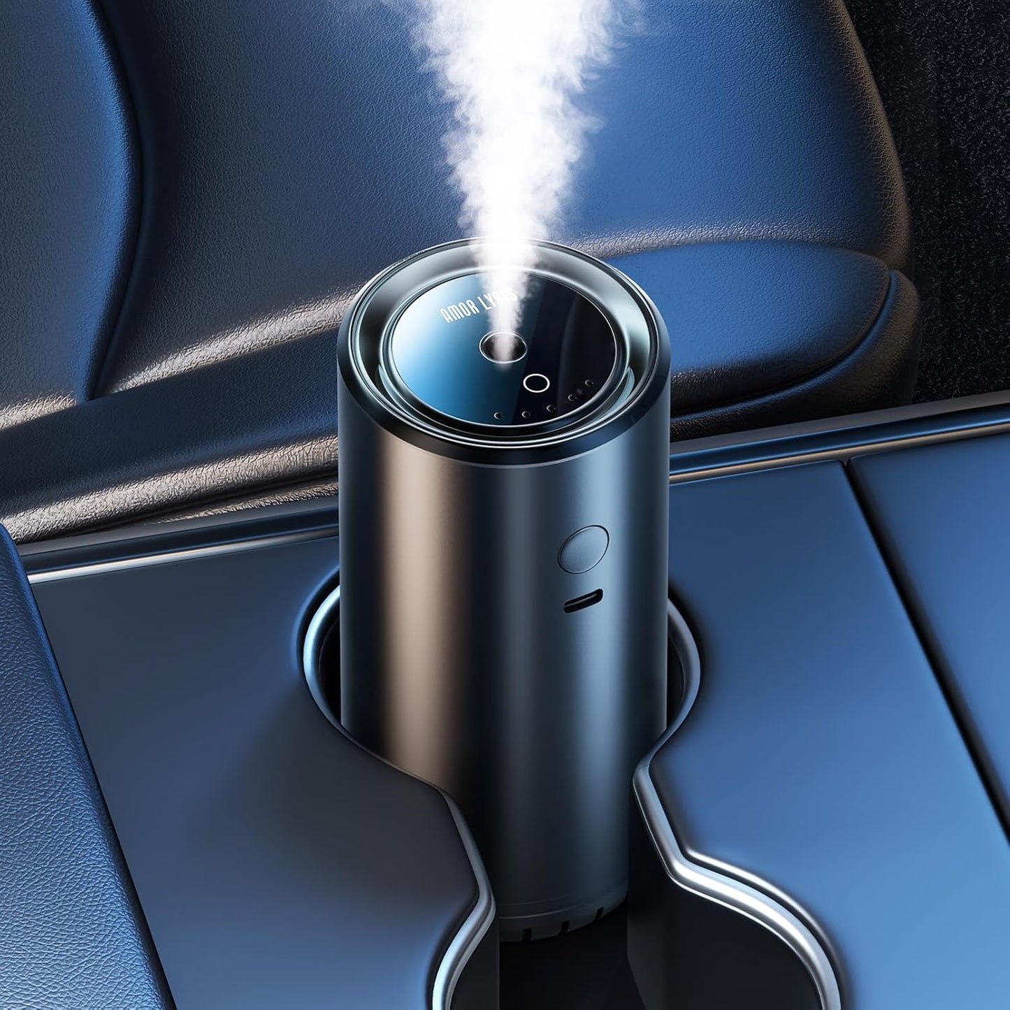 Smart Car Air Freshener Diffuser with RGB Light and 100ml Capacity