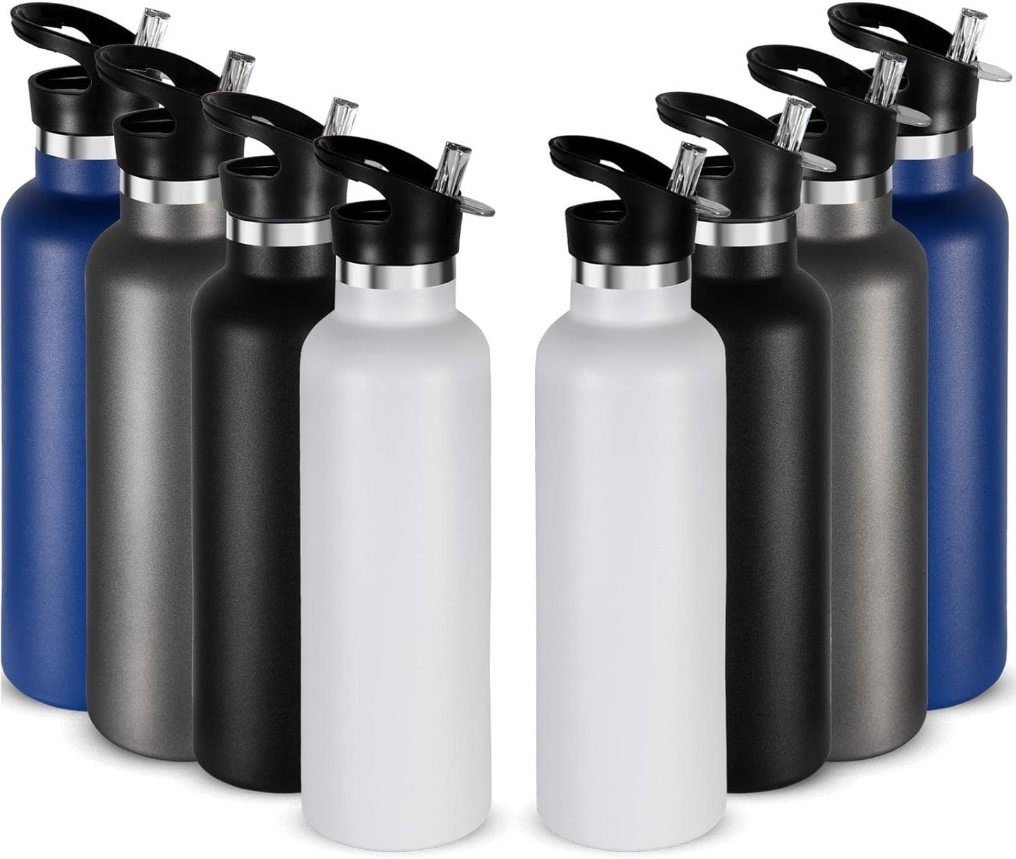 Neihepal 24oz Insulated Water Bottles Bulk for Active Lifestyles
