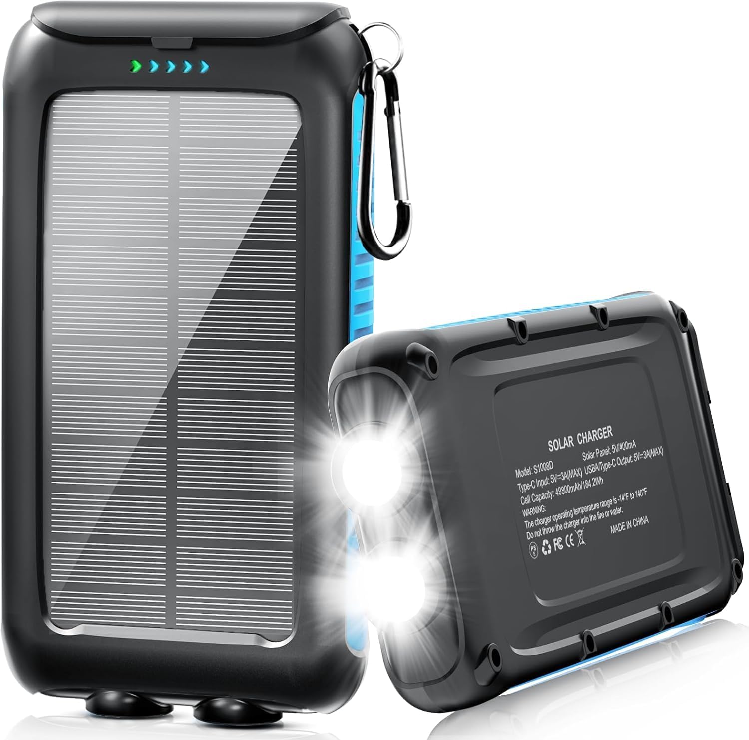 Solar Charger Power Bank 49800mAh for All Devices & Outdoors
