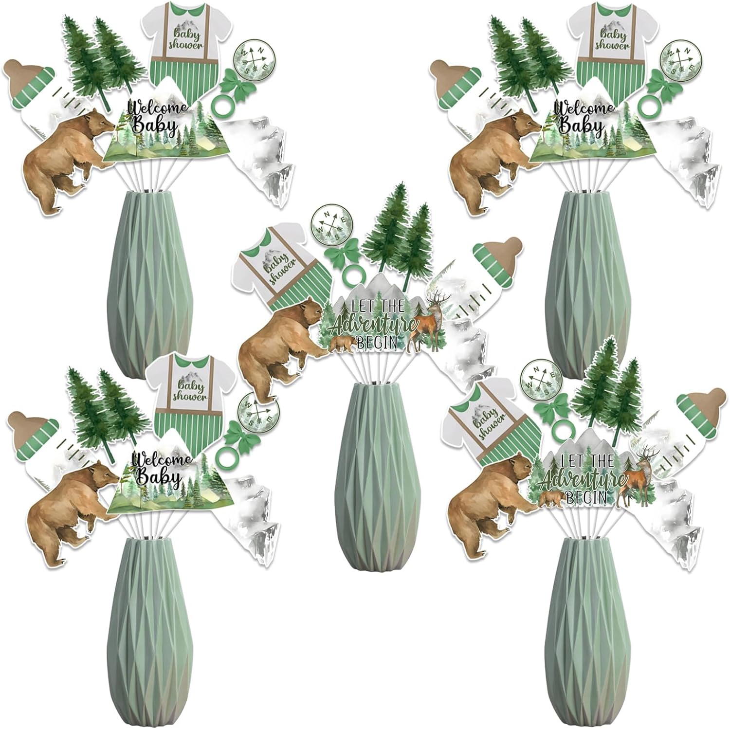 Adventure Baby Shower Centerpiece Sticks - Woodland Fun