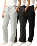 Girls' Fleece Open Bottom Sweatpants 3-Pack - Warm, Soft Everyday
