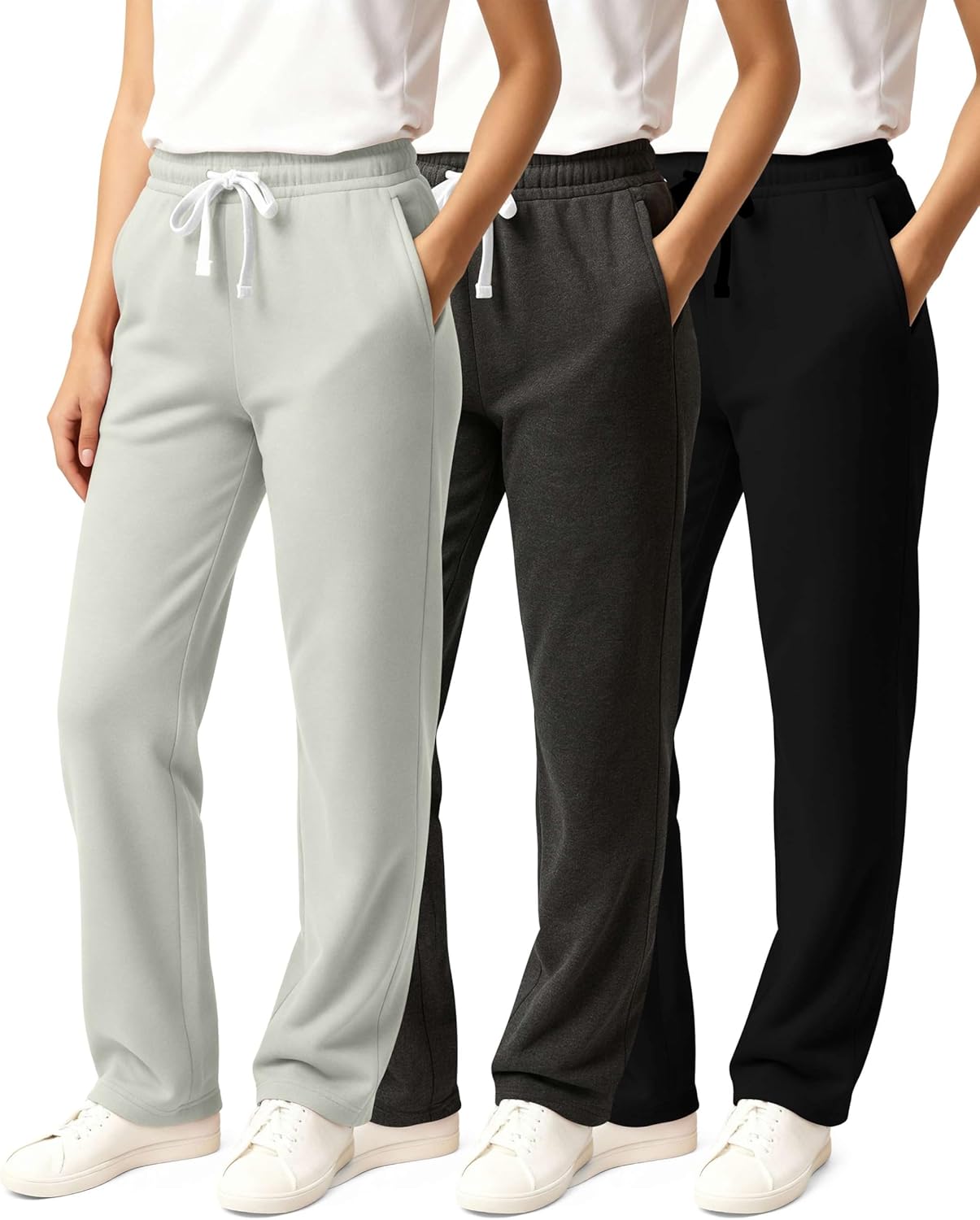 Girls' Fleece Sweatpants 3-Pack for Comfort and Style