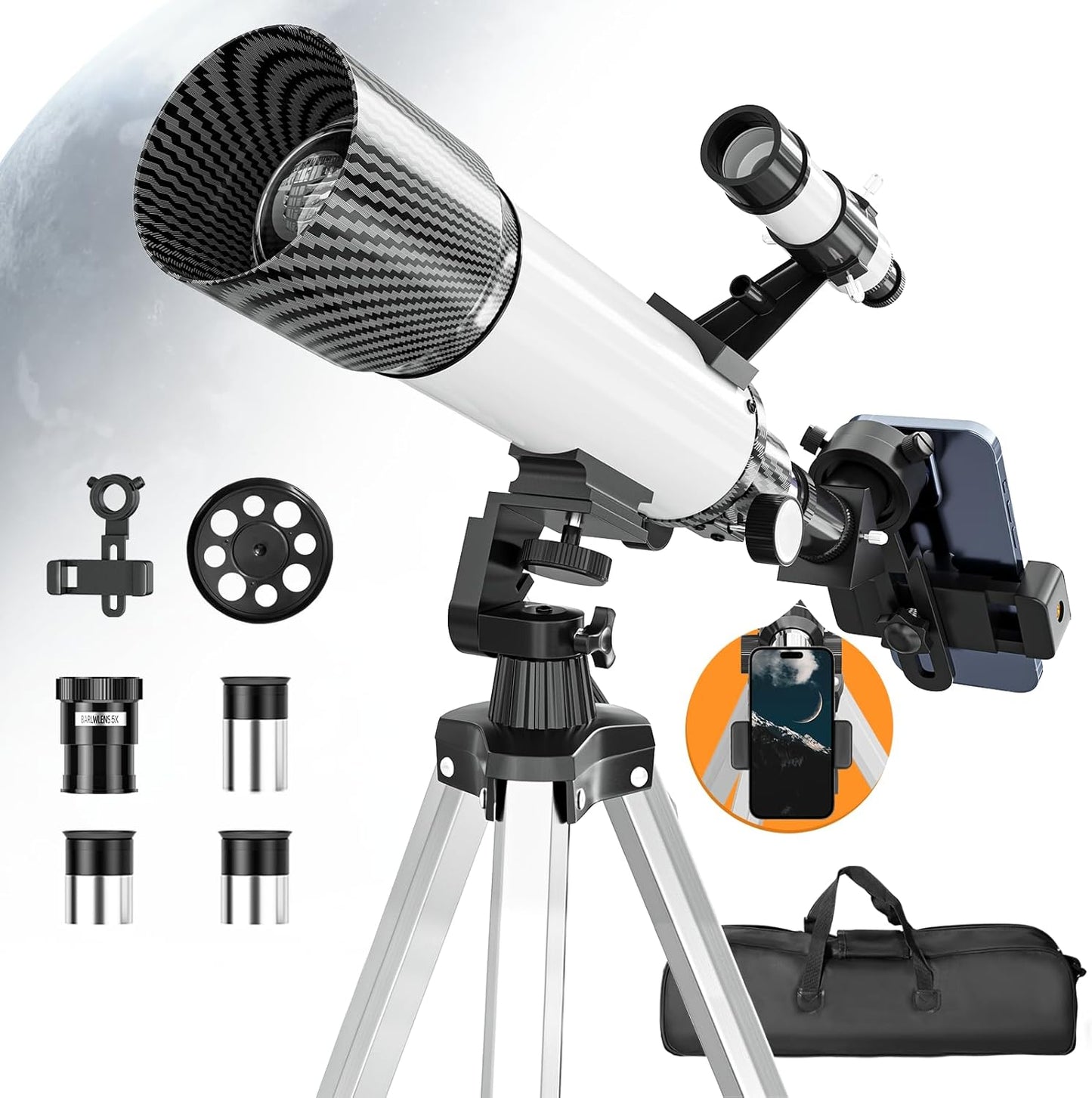 High Powered 70mm Aperture Telescope for Adults and Kids