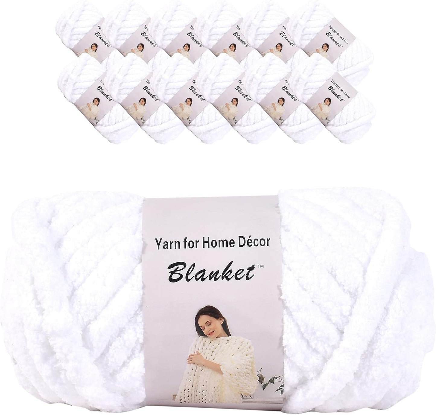 Alzoear Chenille Chunky Yarn for DIY Knit Blanket Projects