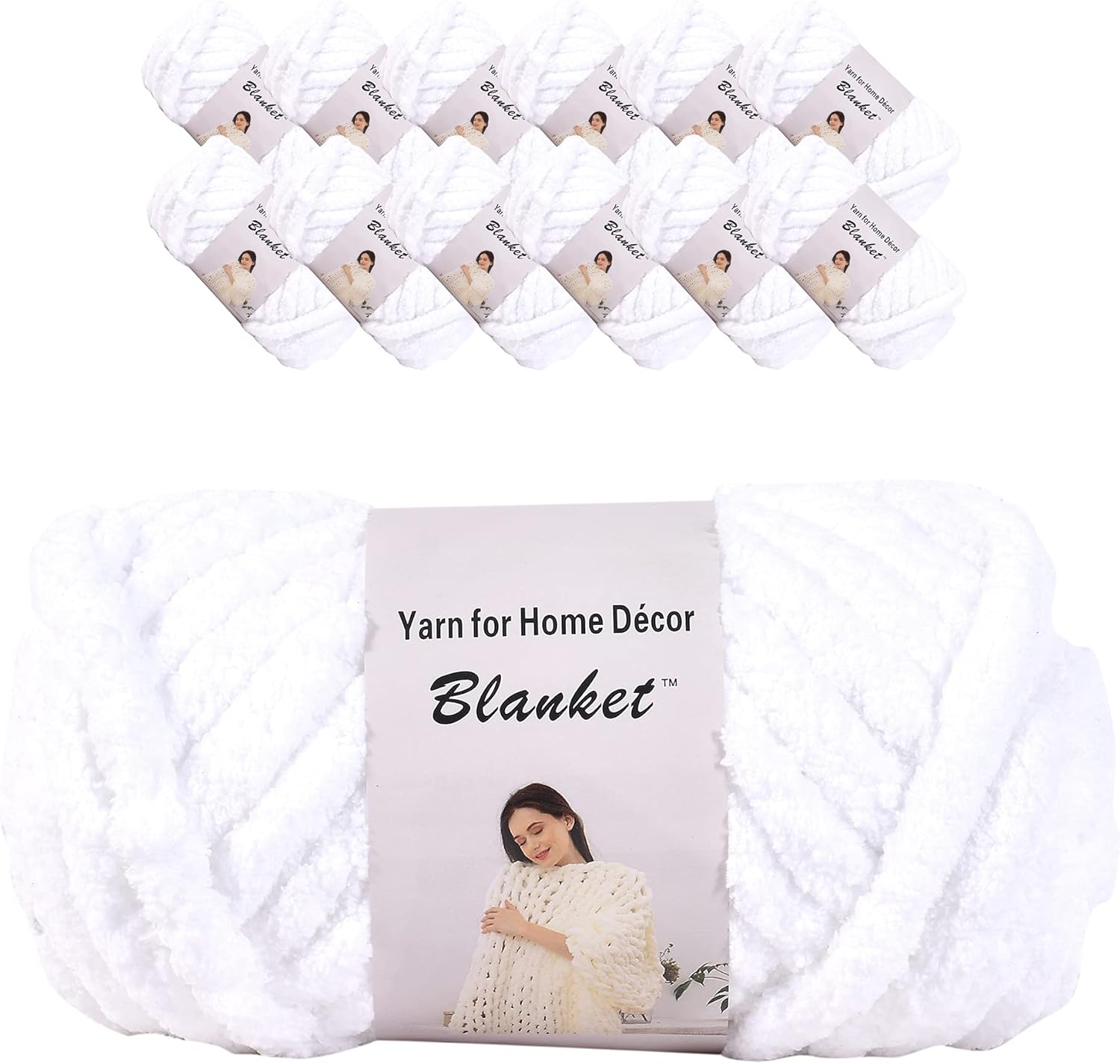 Alzoear Chenille Chunky Yarn for DIY Knit Blanket Projects