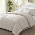 CozyLux Full Size Comforter Set - Beige, 3 Piece All Season Comforter