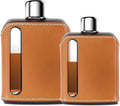 Ragproper Modern Glass Hip Flask - Leather Covered Glass Flask 240ml