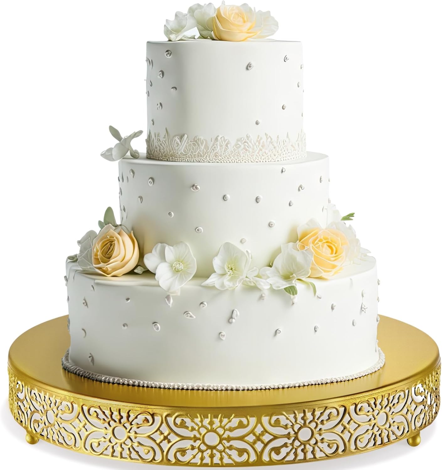 Wenqik 18 Inch Gold Cake Stand for Weddings and Celebrations