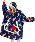 Wearable Blanket Hoodie for Adults - Oversized Fluffy Hooded