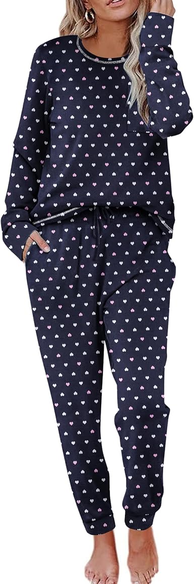 Ekouaer Pajamas Women's Long Sleeve Sleepwear Set for Comfort