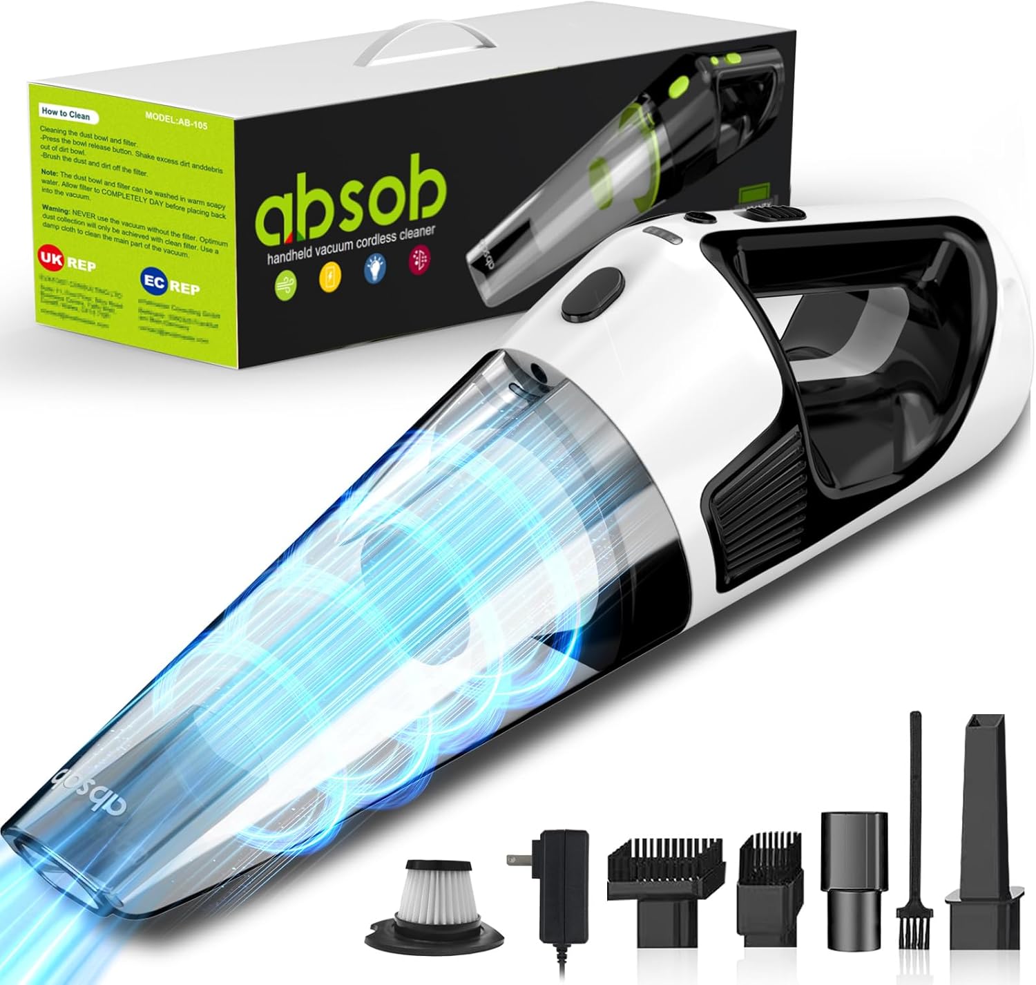 Powerful Cordless Handheld Vacuum - 10KPa Suction