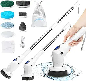 Electric Spin Scrubber with 8 Brush Heads for Easy Cleaning