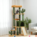 Cactus Cat Tree for Large Cats 60 in - Self-Grooming, Multi-Level Play