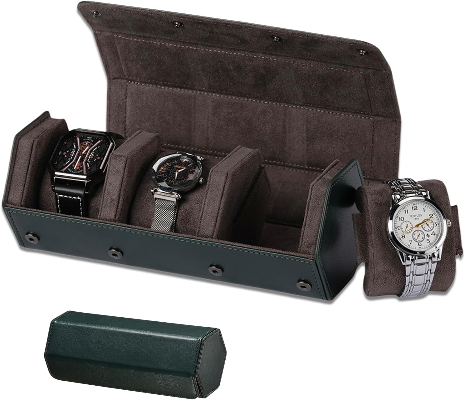 Portable 3-Slot Watch Case: Store & Travel in Style!