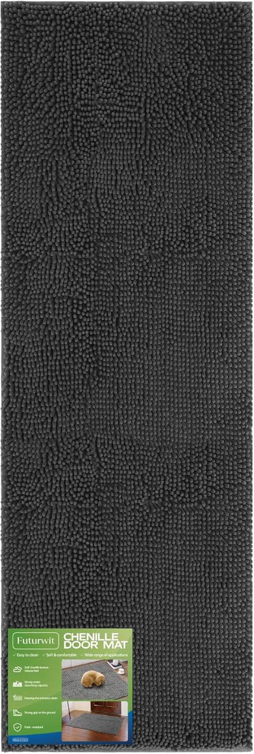 Dog Door Mat for Muddy Paws - 72in x 24in Chenille Mat