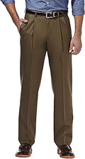 Men's Premium No Iron Khaki Classic Fit Pleat Front Pants - Big & Tall