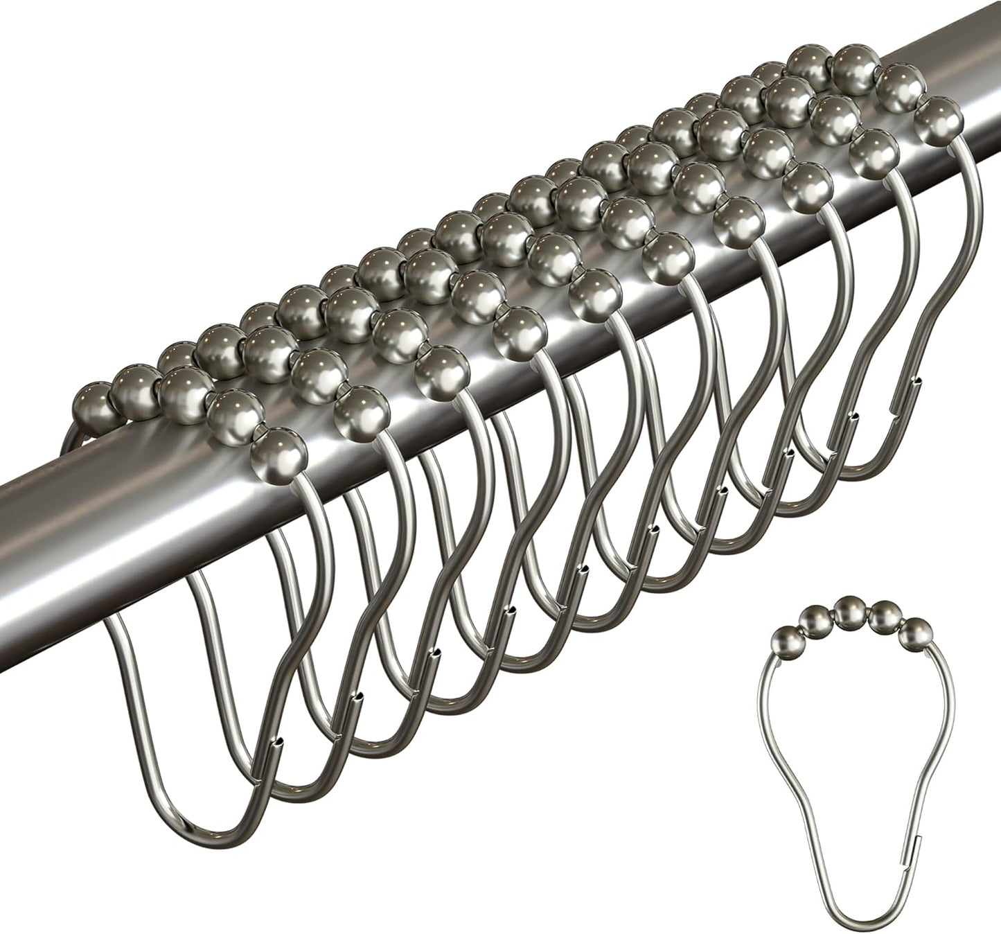 Durable Rust-Resistant Shower Curtain Hooks