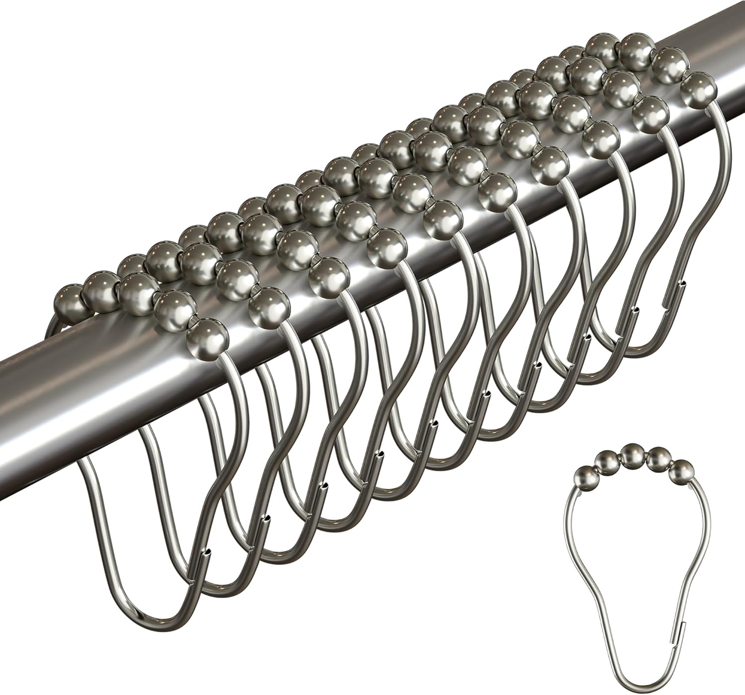 Durable Rust-Resistant Shower Curtain Hooks