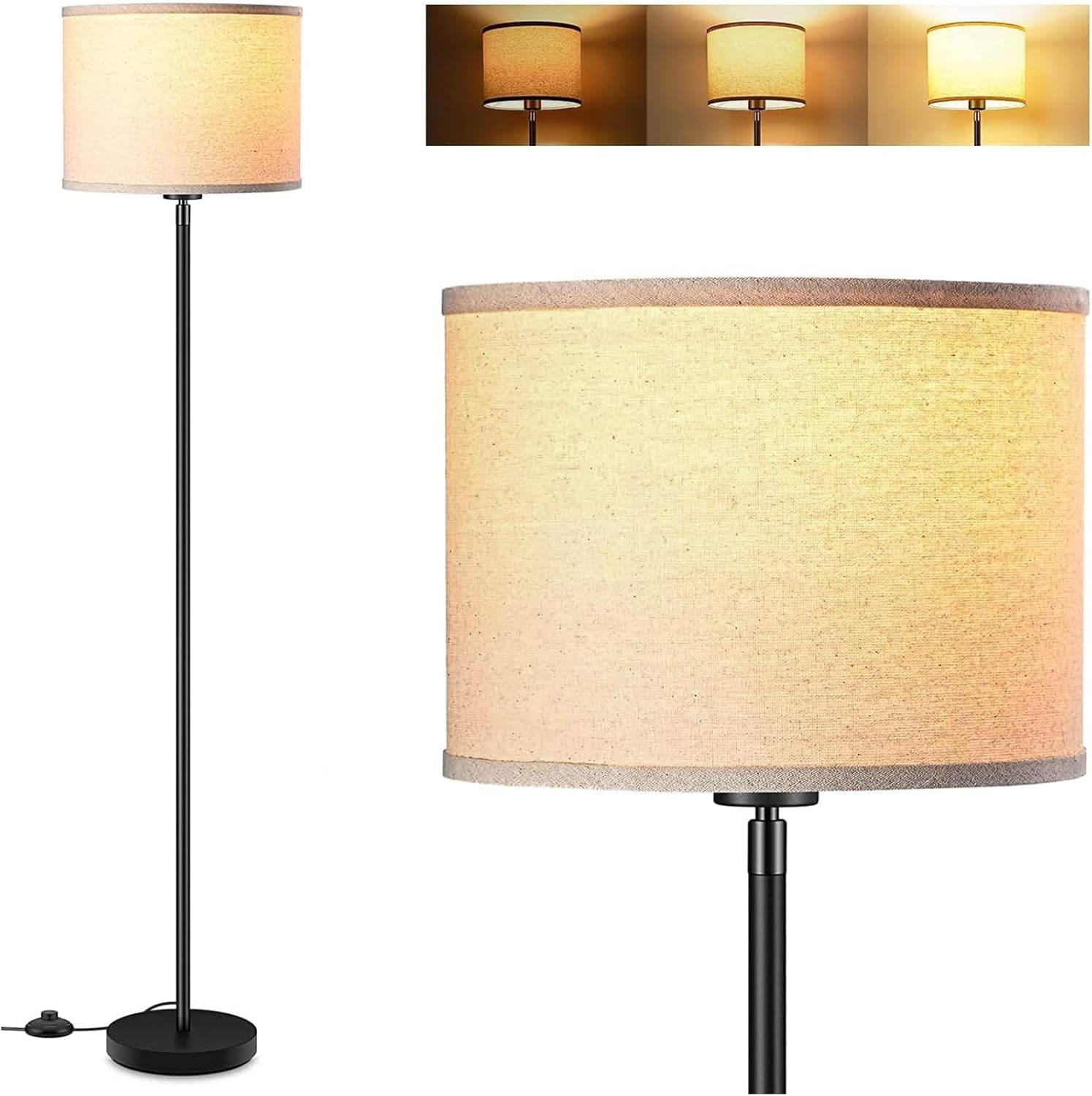 Modern Floor Lamp for Living Room and Bedroom Use, 58in Tall