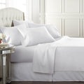 Queen Size Bed Sheet Set for Hot Sleepers - 6 Piece Cooling White