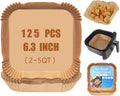 Air Fryer Disposable Paper Liners Square 125PCS - No-Mess Cooking