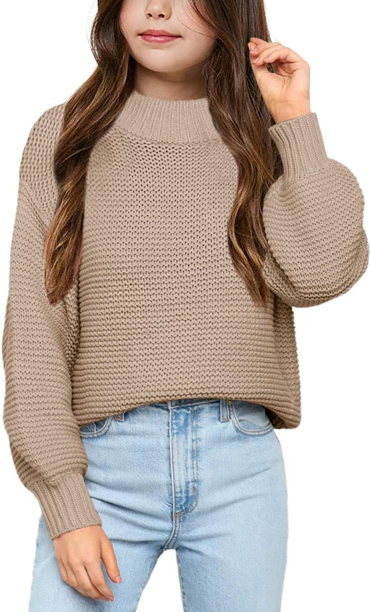 Imily Bela Girls Mock Neck Pullover Sweater for Cozy Style