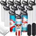 12 Pack Sublimation Tumblers Flat Edge Blanks Skinny Straight 20 oz