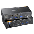4 Ports Hybrid KVM Switch USB-C+DP+2xHDMI - Share 4 PCs to 1 Monitor