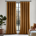 MIULEE Golden Brown Velvet Curtains 84 in - Luxury Thermal Blackout